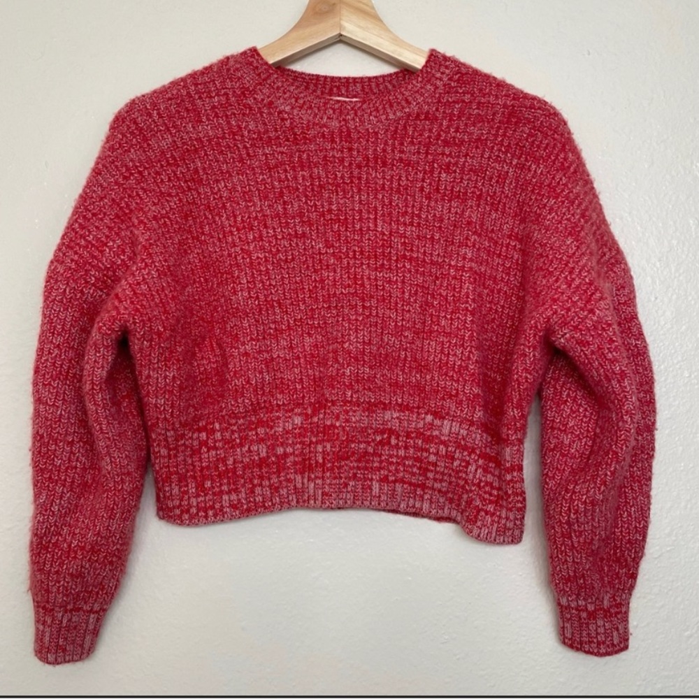 A.L.C Webster cropped wool blend red sweater XS